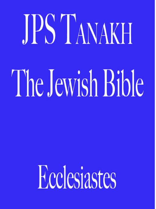 Title details for Ecclesiastes by The Jewish Publication Society - Wait list